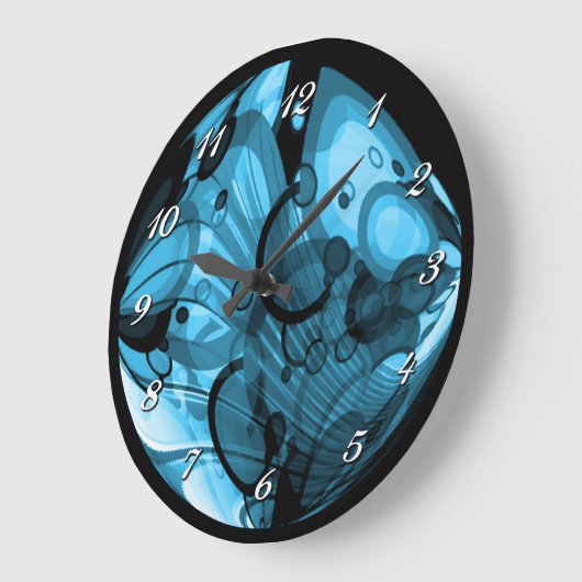 Smokey Blue Abstract Wall klok (Hoek)