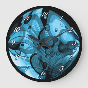 Smokey Blue Abstract Wall klok