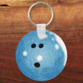 Smokey Blue Bowling Ball Sleutelhanger (Voorkant)