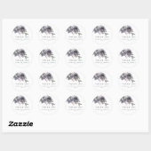 Smokey Blue Flowers Weddenschap Bedankt Ronde Sticker (Vel)