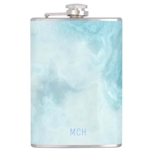 Smokey Blue Marble Monogram Heupfles (Voorkant)