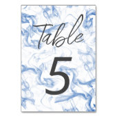 Smokey Blue Mist Background Table Number Kaart (Voorkant)
