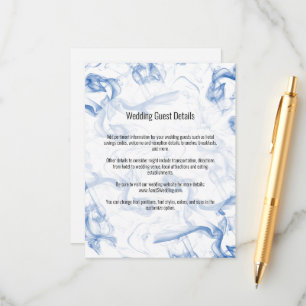 Smokey Blue Mist Wedding Details Enclosure Kaart