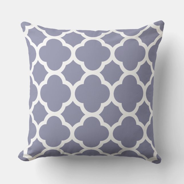 Smokey Blue Quatrefoil patroon Kussen (Voorkant)