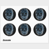 Smokey Blue Skull Art Sticker (Vel)
