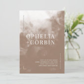 Smokey Bruin Minimale Bruiloft Kaart (Staand voorkant)