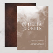 Smokey Bruin Minimale Bruiloft Kaart (Voorkant / Achterkant)