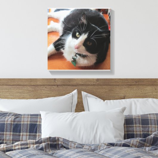 Smokey De Kat Canvas Print (Insitu (Slaapkamer))