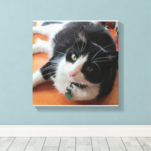 Smokey De Kat Canvas Print (Insitu (Houten vloer))