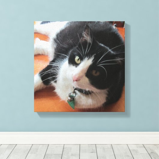 Smokey De Kat Canvas Print (Insitu (Houten vloer))
