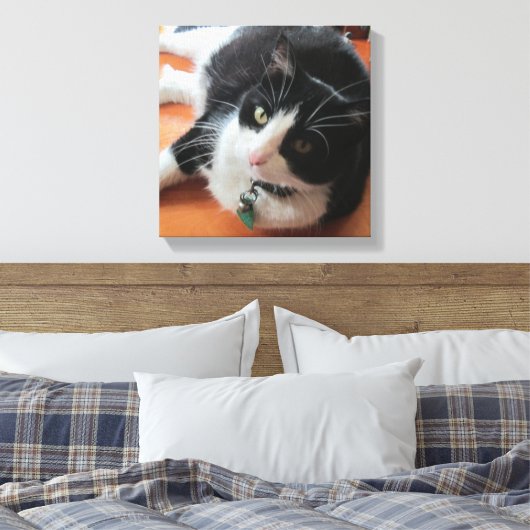 Smokey De Kat Canvas Print (Insitu (Slaapkamer))