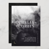 Smokey Donker Zwart Minimale Bruiloft Kaart (Voorkant / Achterkant)