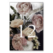 Smokey Donker Zwart Rose Boeket Bruiloft Kaart (Achterkant)