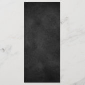 Smokey Donker Zwart Rose Boeket Bruiloft Menu (Achterkant)