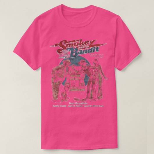Smokey en de Bandit Burt Reynolds Pontiac Firebi T-shirt (Design voorkant)