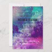 Smokey Galaxy Bar Mitswa Party Uitnodigen Kaart (Voorkant)