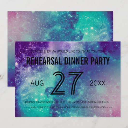 Smokey Galaxy repetitie diner Kaarten (Voorkant / Achterkant)