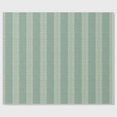  Smokey Green Damask Antiek Lace Stripe Cadeaupapier (Vlak)