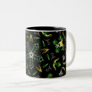 Smokey Green Mandala Digital Tekening Tweekleurige Koffiemok