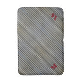 Smokey Grey Monochromatische Strepen Monogrammed Badmat (Voorkant Verticaal)