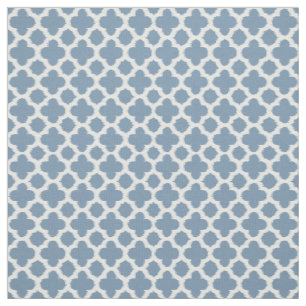 Smokey Grey White Ikat Quatrefoil Patroon Stof