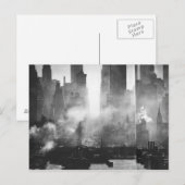  Smokey Gritty NYC Black en White Skyline Briefkaart (Voorkant / Achterkant)