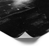 Smokey Gritty NYC Black en White Skyline Poster (Hoek)