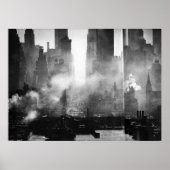  Smokey Gritty NYC Black en White Skyline Poster (Voorkant)