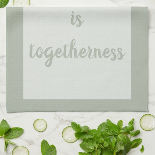 Smokey groen - Wit Theedoek (Gevouwen)