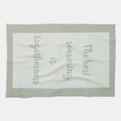 Smokey groen - Wit Theedoek (Horizontaal)