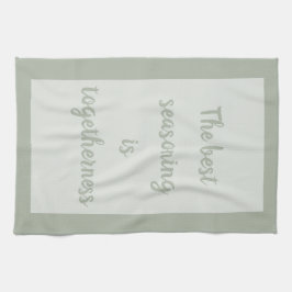 Smokey groen - Wit Theedoek