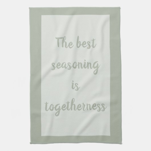 Smokey groen - Wit Theedoek (Verticaal)