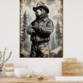 Smokey het Beer Hoge Resolutie Poster (Keuken)