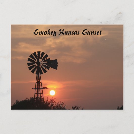 Smokey Kansas Sunset Briefkaart (Voorkant)