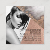 Smokey Marble LASH ARTIST Business Card Template Vierkante Visitekaartje (Achterkant)