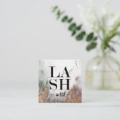 Smokey Marble LASH ARTIST Business Card Template Vierkante Visitekaartje (Staand voorkant)