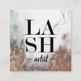 Smokey Marble LASH ARTIST Business Card Template Vierkante Visitekaartje