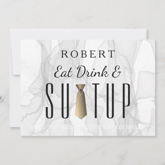 Smokey Marble Suit-up Wil je mijn groomsman zijn? Kaart (Voorkant)