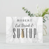 Smokey Marble Suit-up Wil je mijn groomsman zijn? Kaart (Staand voorkant)