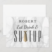 Smokey Marble Suit-up Wil je mijn groomsman zijn? Kaart (Voorkant / Achterkant)