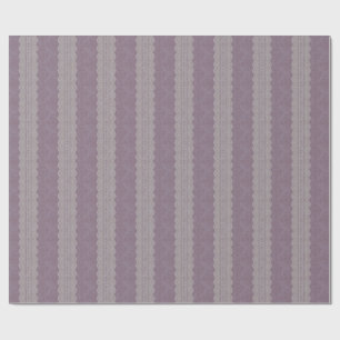  Smokey Mauve Damask Antiek Lace Stripe Cadeaupapier