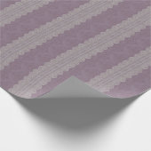  Smokey Mauve Damask Antiek Lace Stripe Cadeaupapier (Hoek)