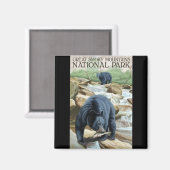 Smokey Mountain Black Beer Geviste koelkastmagneet Magneet (Voorkant / Achterkant)