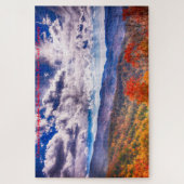Smokey Mountain River Creek. Kerstgroeten Legpuzzel (Verticaal)
