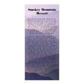 Smokey Mountian Resort Rack Kaart (Achterkant)