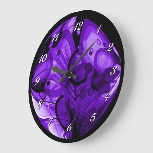 Smokey Paarse Abstracte wandklok (Hoek)
