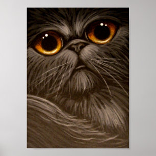 SMOKEY PERSIAN CAT PAINTING 1 Poster