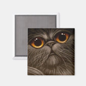 SMOKEY PERZISCHE KAT SCHILDERIJ 1 Magneet (Voorkant / Achterkant)