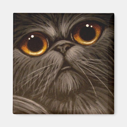 SMOKEY PERZISCHE KAT SCHILDERIJ 1 Magneet (Voorkant)