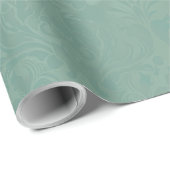  Smokey Pine Green Damask Alle gelegenheden Cadeaupapier (Rol Hoek)